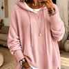 Lockere koreanische Hoodie-Strickjacke, Einfacher vielseitiger Herbst-/Winter-Hoodie mit übergroßen Schultern, Laternenärmeln, Neues Damenmode-Oberteil