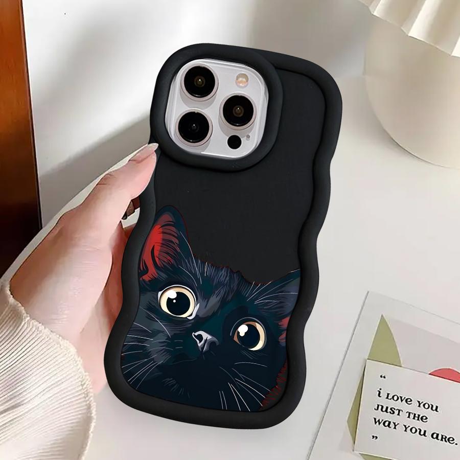Cute Cat Pattern Soft Phone Cover Case for iPhone XR 12 15 Plus 14 11 8 16 Pro Max 17 Air 13
