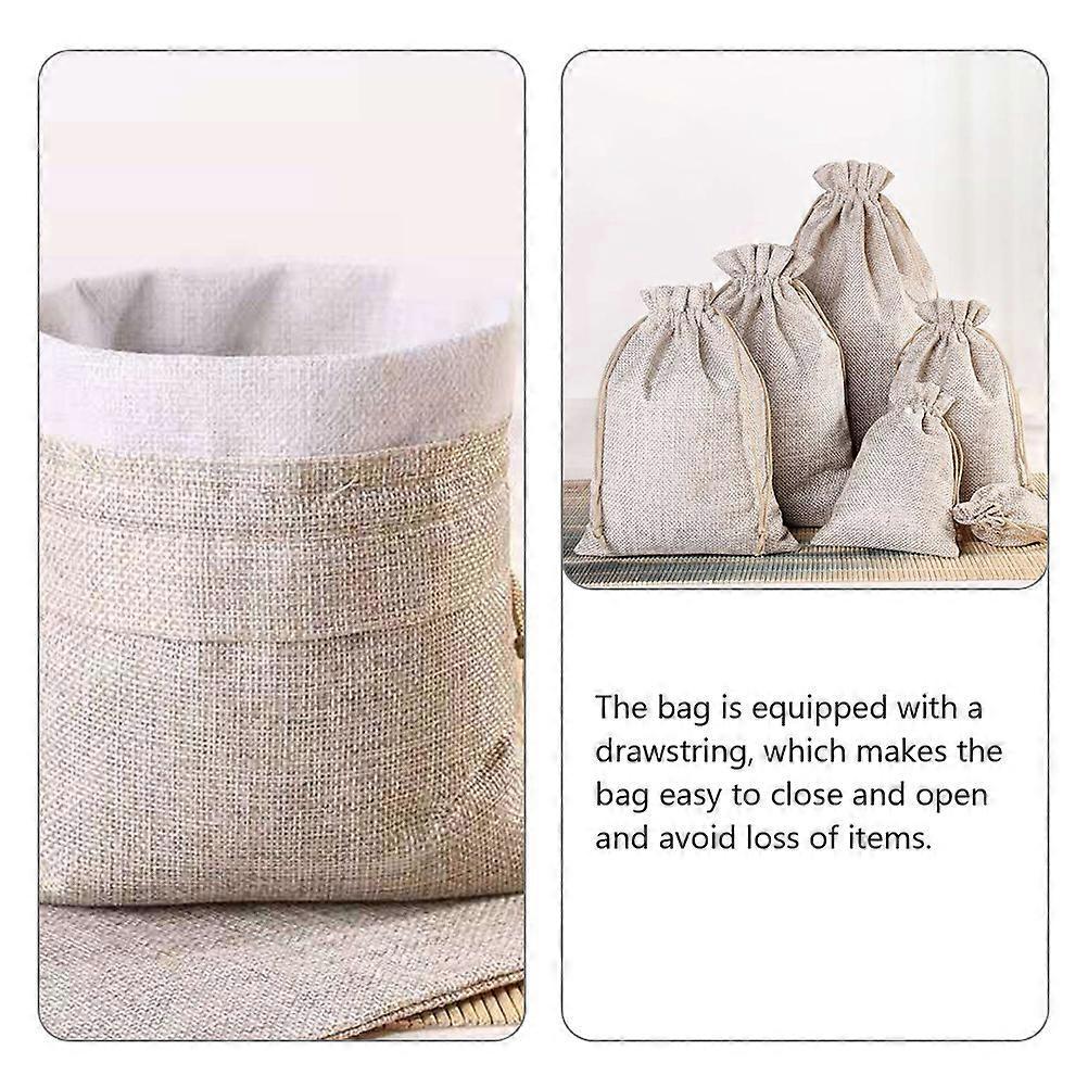Beige Small Drawstring Bags Jewelry Pouch for Storage 60Pcs