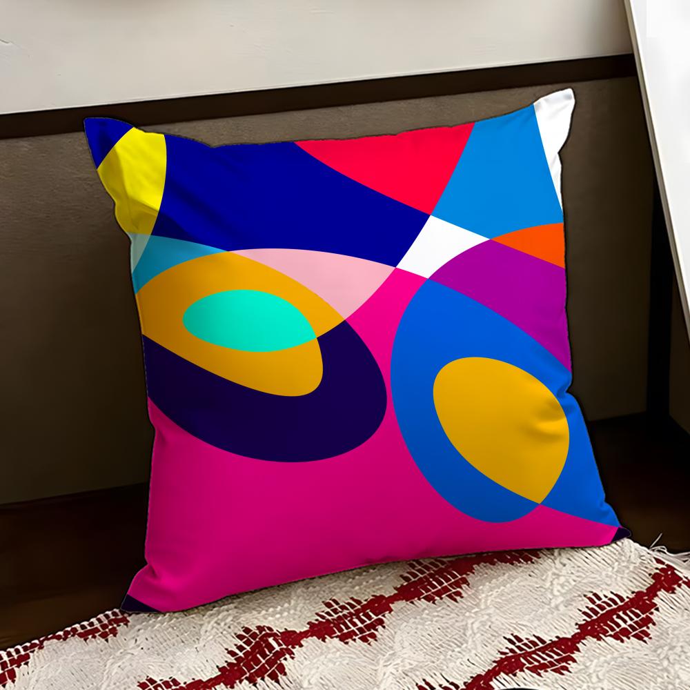Abstract Curve Colors Cushion Cover Reversible Soft Durable Pillow Cover Home  Car MultiScene Use for Daily Comfort