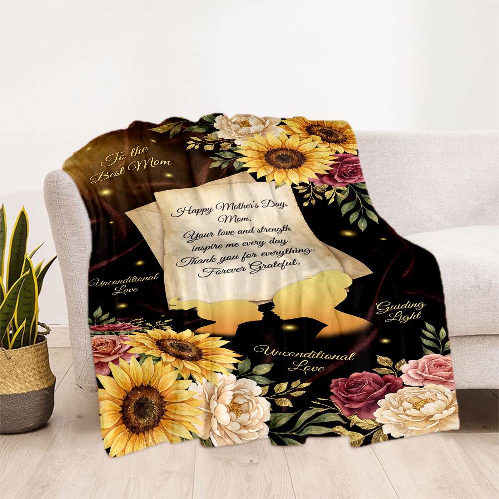 Mom's Gratitude And Love Blanket Suitable for Sofas,travel, Living Rooms Also a Good Gift for Friends and Family Suitable for All Seasons.