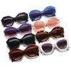 Retro Oversized Irregular Polygon Women Sunglasses Fashion Jelly Color Eyewear Shades Uv400 Men Gradient Sun Glasses