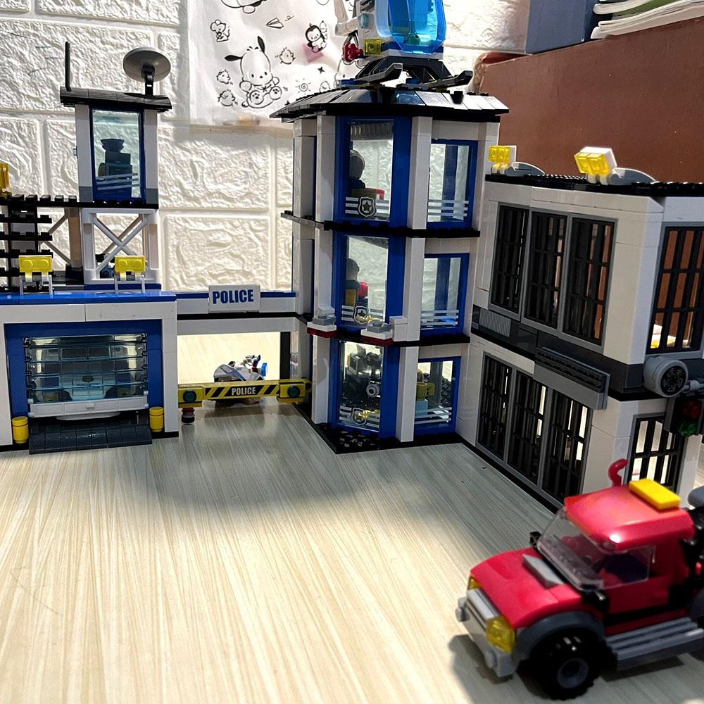 City Police Station Guard Building Blocks Prison Figures Bricks Educational Toys Gift for Children Boy