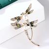 Dragonfly Drop Oil Pearl Brooch Fashion Insect Corsage Shawl Buckle Long-lasting Color Exquisite Hypoallergenic Women's Pin