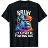 Alter, ich würde lieber Fangen spielen Jungs Kinder Erwachsene Gorilla VR Gamer T-Shirt Spruch Tee Y2K Oberteil Grafisches Outfit Kurzarm Blusen