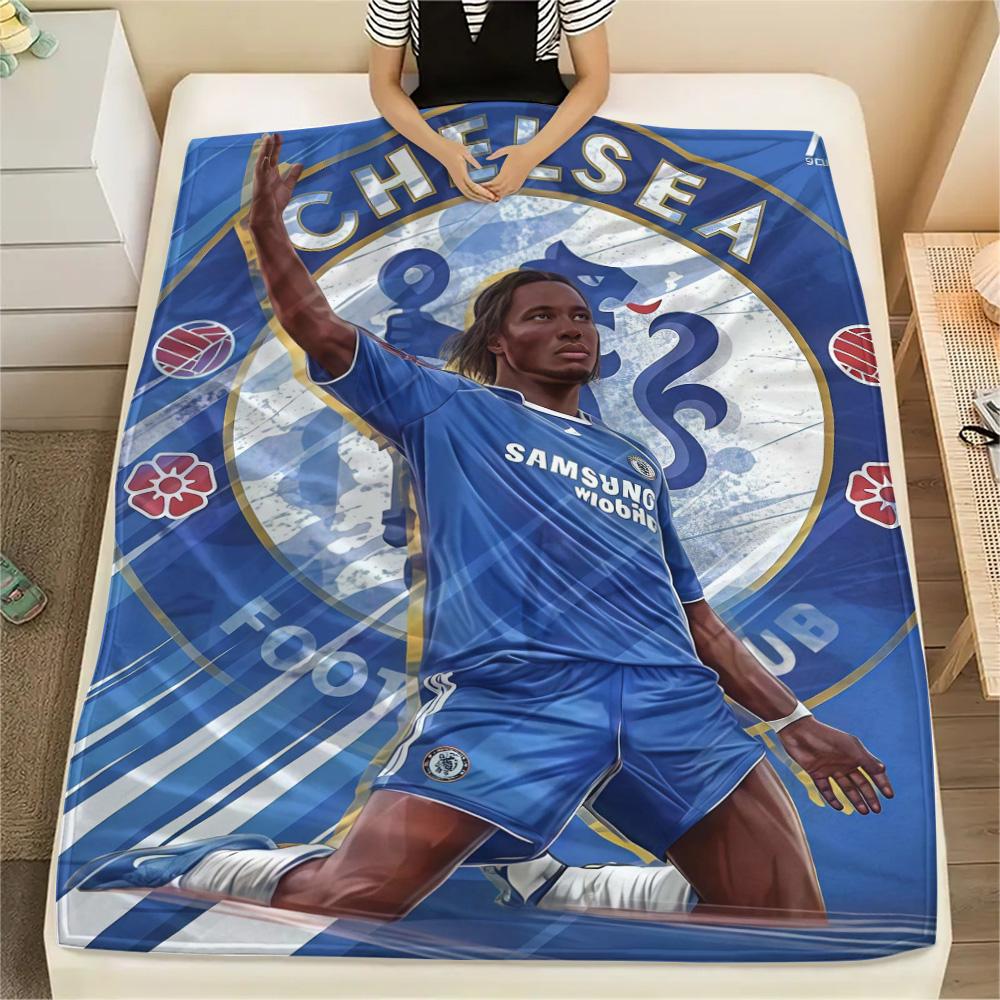 Chelsea FC Poster Print FlAannel Blanket, High Quality Comfortable for All Seasons, Home Decor, Warmth and Comfort