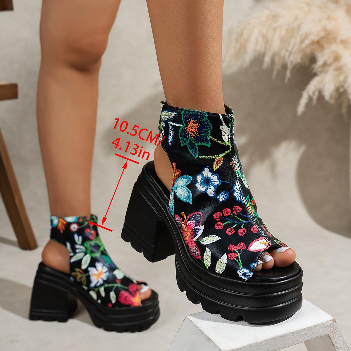 

Женские сандалии на платформе широкой полноты, летняя обувь на массивной подошве с круглым носком, модные сандалии в европейском стиле для женщин 43