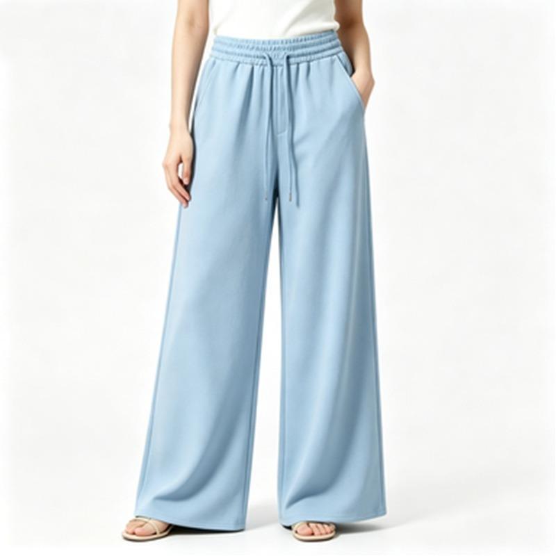 Fleece Women's Pants Solid Color Casual Versatile Wide-footed Pants Sweatpants Loose Outer Trousers
