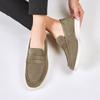 British style suede leather matte loafers men's lazy beanie shoes flip casual men's shoes