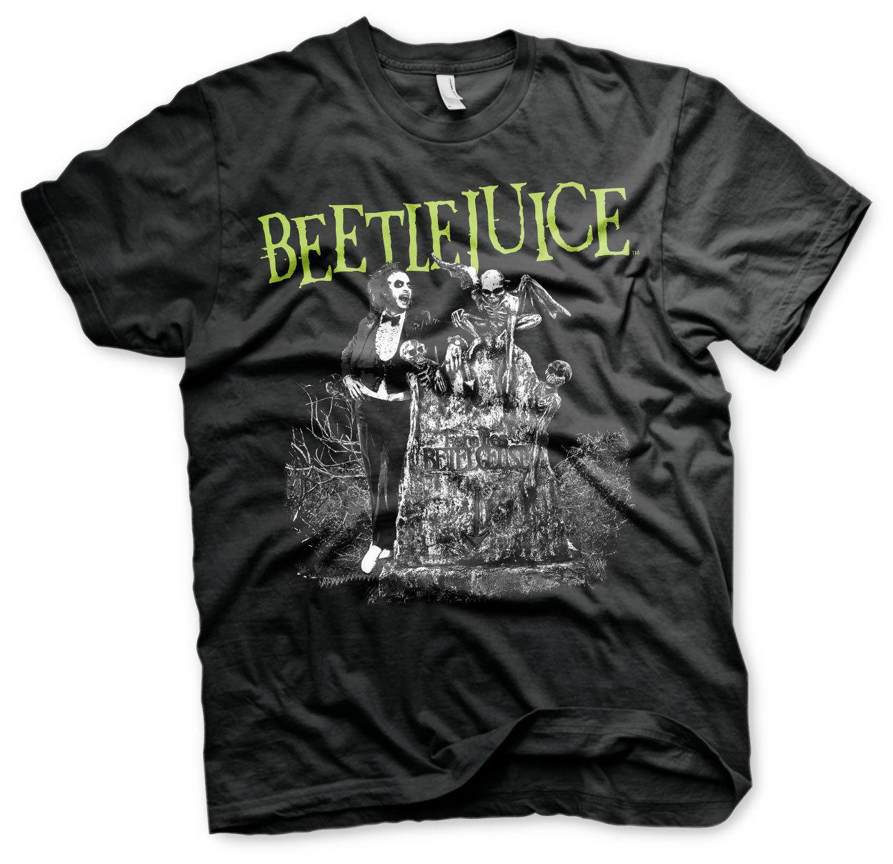 Officially Licensed Beetlejuice Headstone Men S T-Shirt S-XXL Sizes (Black) XXL