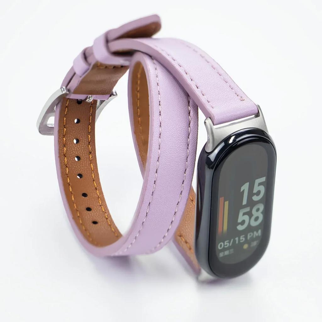 For Mi Band 8 Strap Leather Band For Xiaomi Mi Band9 Wrist Strap Correa Watch Replacement Miband8/9 NFC Sports Bracelet Pulseira