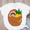 Cat Coffee Paw Strawberry Women's T-Shirts Cute Cartoon Top Female T Shirt Summer Funny Clothes O-Neck Ladies Tee Tops Shirts