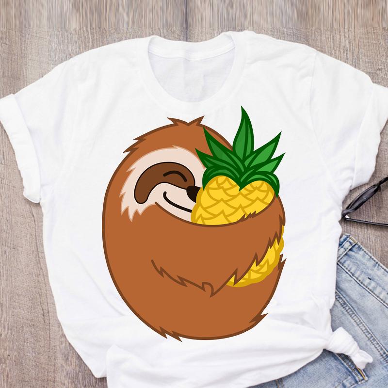 Cat Coffee Paw Strawberry Women's T-Shirts Cute Cartoon Top Female T Shirt Summer Funny Clothes O-Neck Ladies Tee Tops Shirts