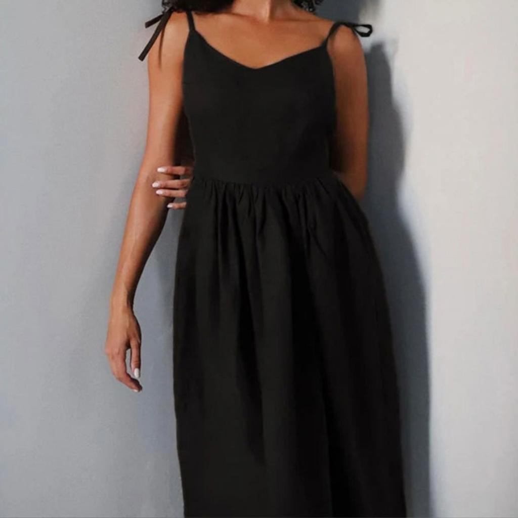 Spring New Arrival Women's Elegant Sexy Solid High Waist Suspender Dress, European American Style Forest Aesthetic Casual Dress for Women
