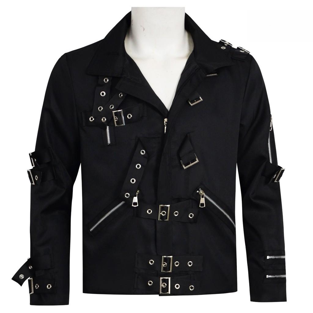 Michael Jackson Cosplay Stage Punk Jacket With Metal Details For Performers