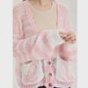 Women's Striped V-Neck Knit Cardigan Sweater - Lightweight, Loose, and Casual for Spring & Fall