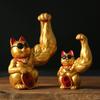 New Year's ornament rich cat vigorously arm muscle unicorn arm hair wealth cat office opening gift robbing wealth cat ornament