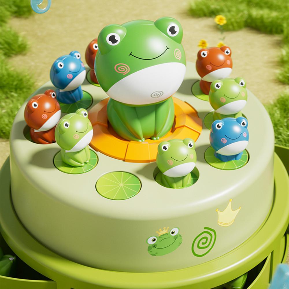 Electric Music Jumping Frog Spin Toy For Kids With Voice Control And Parentchild Interaction