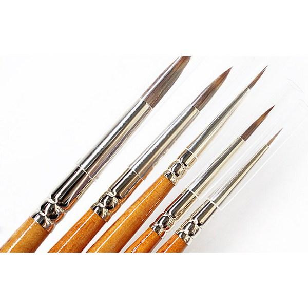 Hwahong Industry 345 Multipurpose Fine Brush Set 5 Types, No. 0, No. 1, No. 2, No. 3, No. 4, 1 Set, Korean Toy Supplies