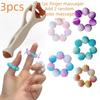 3 Pieces Set 2 Spiky Ball Rings 1 Multi Finger Massager Gradient ColorsAdults Relaxation Home Outdoor Office Travel Holiday Gift