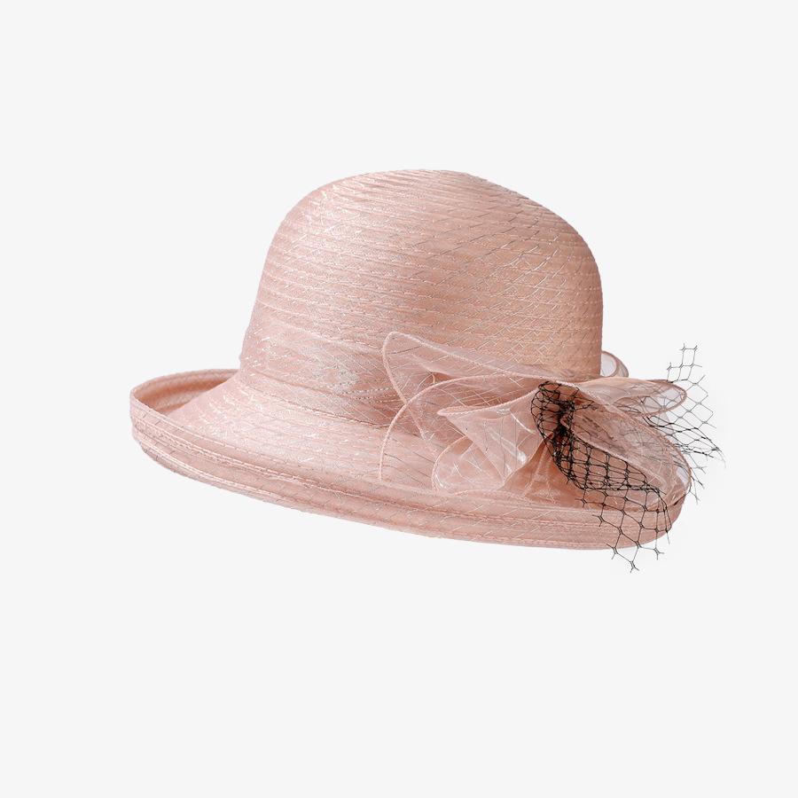 Summer Retro Style Basin Hat Women's Sunscreen Sunshade Hat Curled Topper Hat