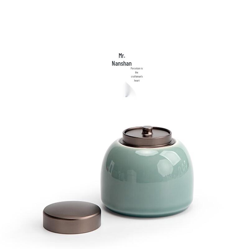 Nanshan Ceramic Tea Caddy - First Sight Green Mountain