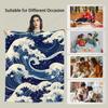 Japanese Wave Print Blanket for Men and Women Soft and Cozy Throw Trendy Asian-Inspired Blanket for Couch Bed Custom blankets