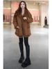 Autumn/Winter 2025 Women's Mid-Length Fleece-Lined Lambswool Reversible Fur Coat