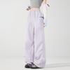 Pantaloni Traspiranti Impermeabili Colorati in Seta di Ghiaccio Asciugatura Rapida Gamba Larga Paracadute Ultraleggeri Antivento Protezione Solare per Donna