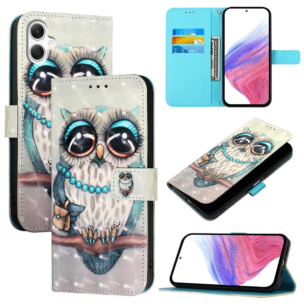 For Samsung Galaxy A06 4G Leather Case Pattern Printing Wallet Stand Mobile Cover with Strap