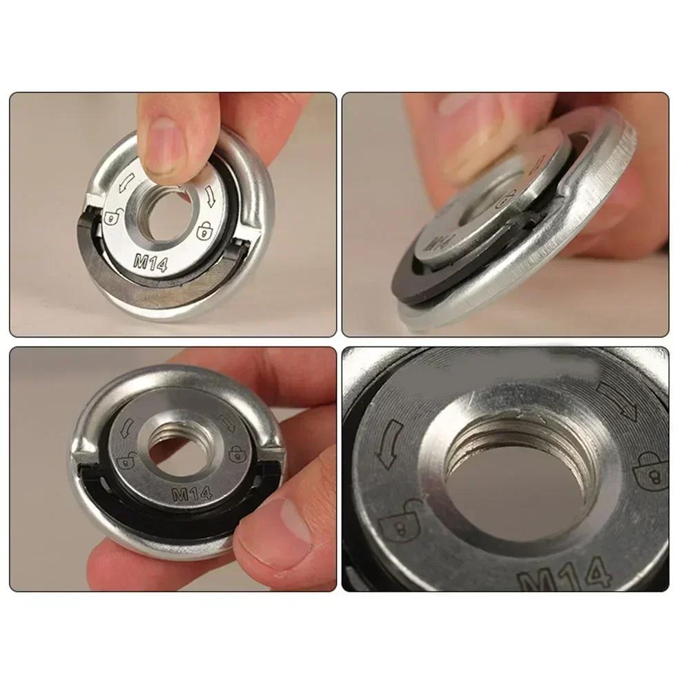 1pc Angle Grinder Quick Release Self-Locking Grinder Pressing Plate Flange Nut Power Chuck  For Angle Grinder Clamping