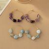 Retro Design Earrings Irregular Metal Color Stone Girl Stud Earrings European and American Exaggerated Mori Round Fresh Ear Jewelry