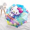 Hello Kitty,Fantasy Garden Automatic Folding Umbrella-Simple 8-Rib Design, Bright Cartoon Pattern, Durable Iron Frame, Suitable For Travel,