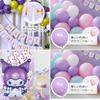 Large Happy Birthday Balloons, Purple with Bow, Sanrio Design, Perfect for Birthdays, Anniversaries, and Children's Day Events. Perfect for