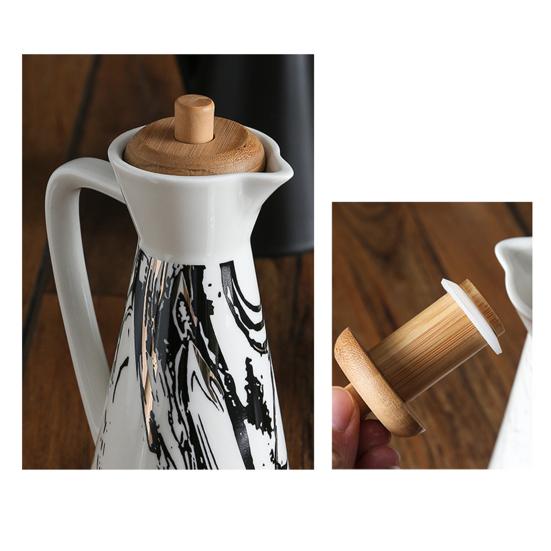 400/800ml Keramická láhev na dávkování oleje Prachotěsný design Ručně vyráběná keramika Nádoba na olej pro vaření v kuchyni Olivový olej Sójová omáčka Ocet Karafy Skladování