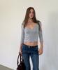 ASURA 3/4 Sleeves Wrap T (Melange Gray)