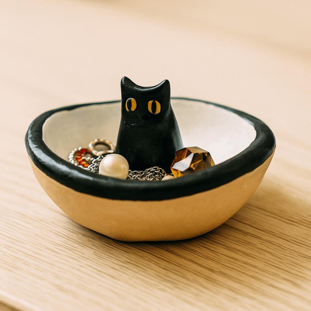 Modern Cat Ring Holder Resin Jewelry Storage Tray Ring Dish  Bracelets Necklace Earrings