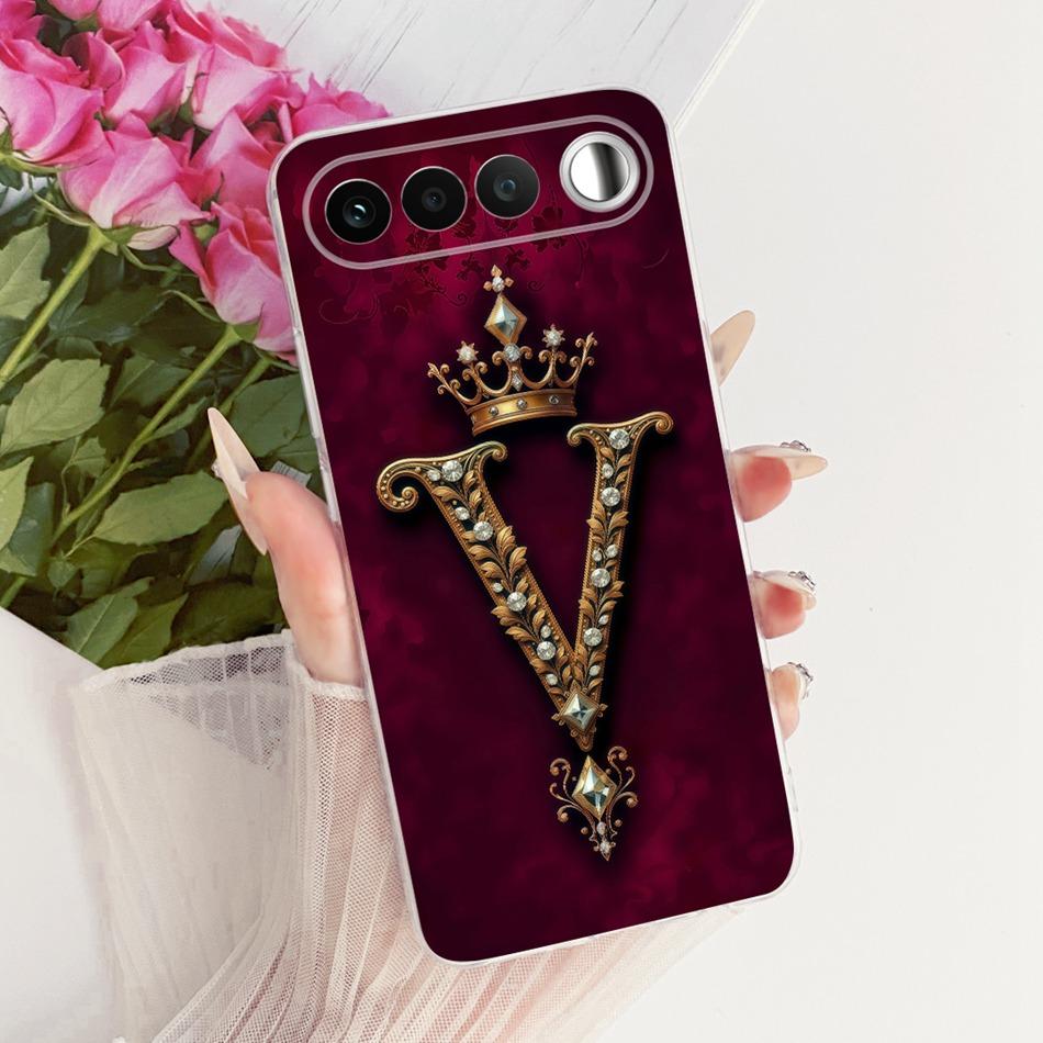 For Realme 16 RMX5171 2026 Royal Crown Initial Letter Couple Phone Case For Realme 16 5G Soft Silicone TPU Covers Bumpers