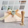 For Wax Seal Stamp Frame, 3D Embossed Flower Relief Carving Brass Head And Wood Handle For Wax Seal Kit