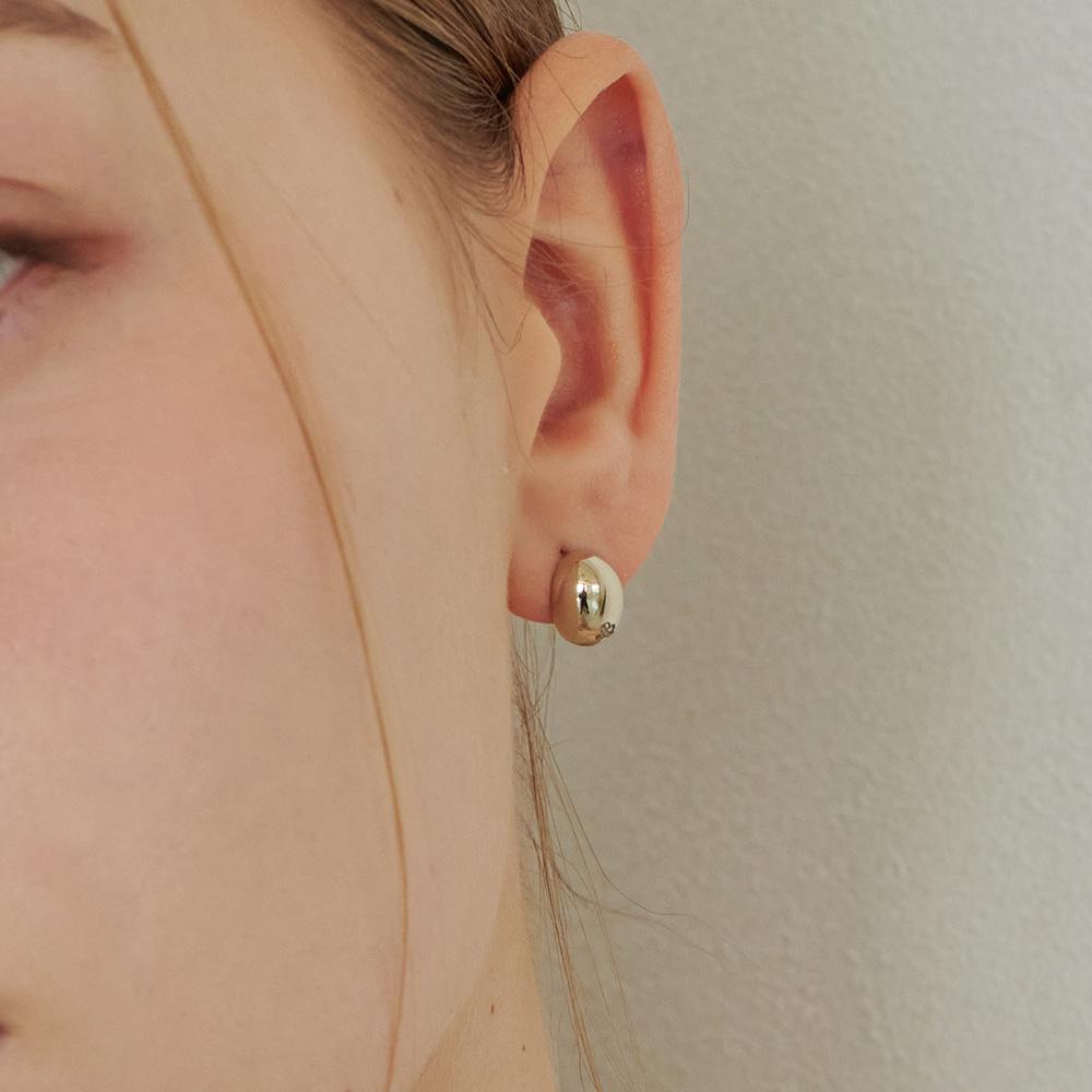 Loveenb [14K Gold] Pebble & Earrings