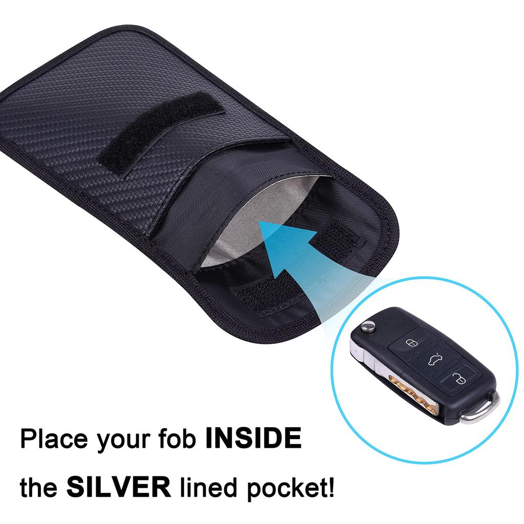 Wisdompro Radio Blocking Pouch, Smart Key Case, RFID Blocking, Relay Attack Prevention, Car Security,