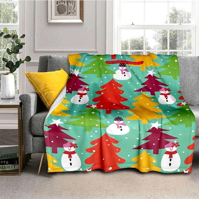 Snowflake Christmas Theme Flannel Throw Blanket Soft Lightweight Warm for Living Room Bedroom Bed Sofa Couch Kids Adults Gifts
