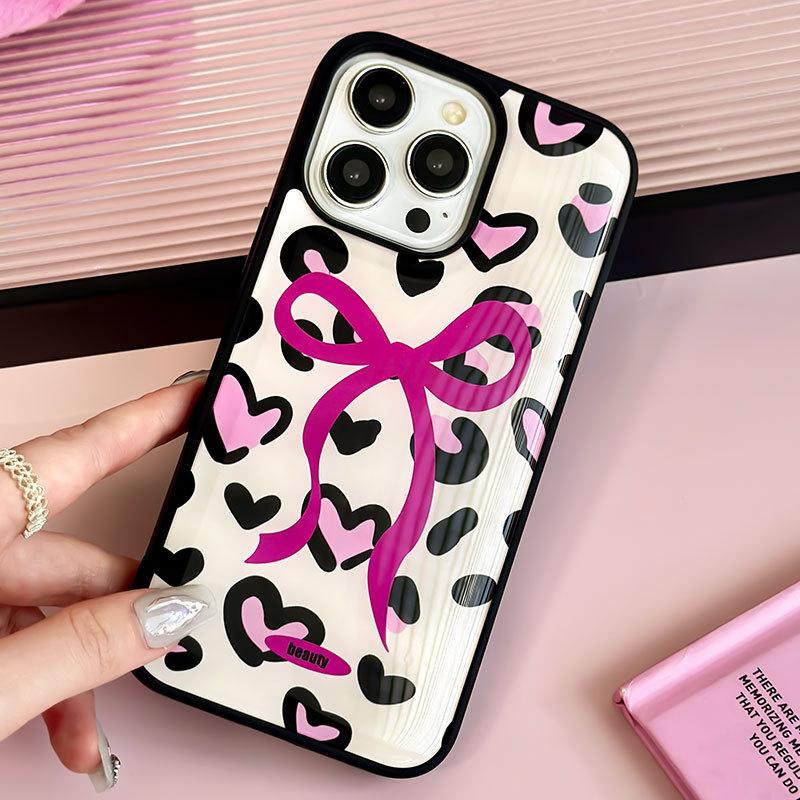 iPhone case Resin anti-drop Art design For HUAWEI mate60pro Leopard print heart