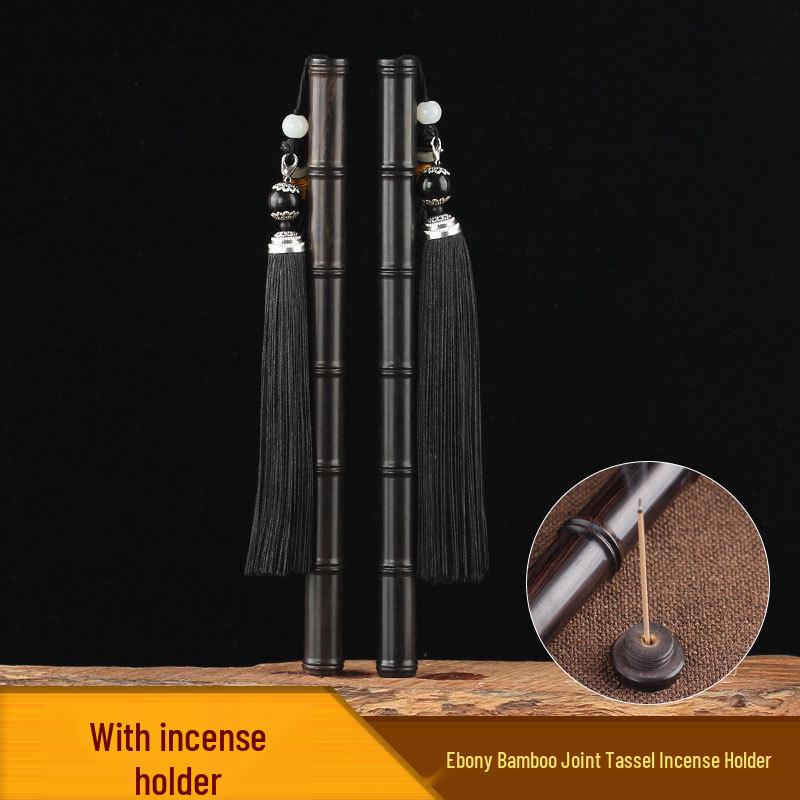 Ebony Bamboo Incense Stick Holder with Tassel for Agarwood and Sandalwood 265956659