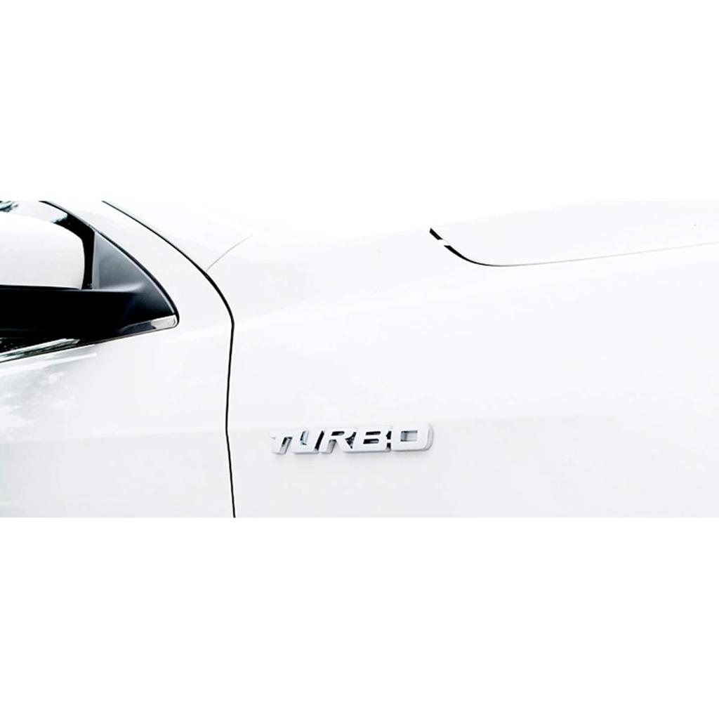 YIDELI Universal TURBO Sticker Turbo Car 3D Emblem Logo Chrome