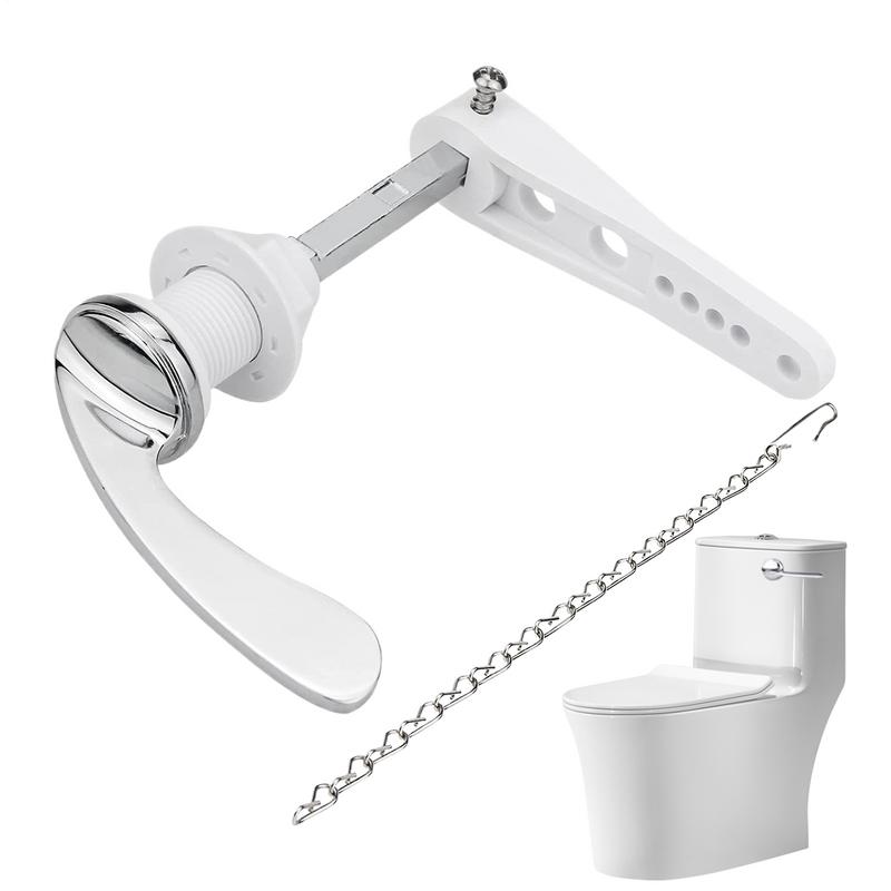 Flush Handle For Toilet Tank Flush Lever Set Toilet Handle Lever Replacement With Chains For Repair Accessory Toilet Spanner