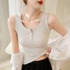 Women's Button Camisole Cover Side Breasts Anti-glare Outside Cotton Vest