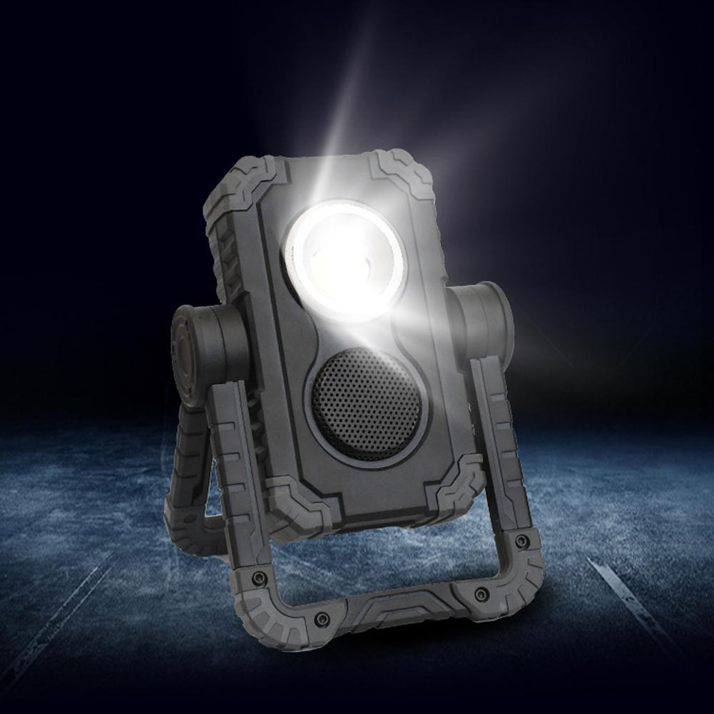Portable Outdoor COB Work Light 1000lm Rechargeable Adjustable Bluetooth Speaker Lamp