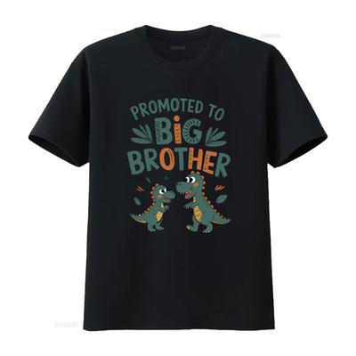 Promoted To Big Brother T Shirt Dinosaur Cute Family Fun for Brothers  Vintage Washed Streetwear Stretched Stylish Casual
