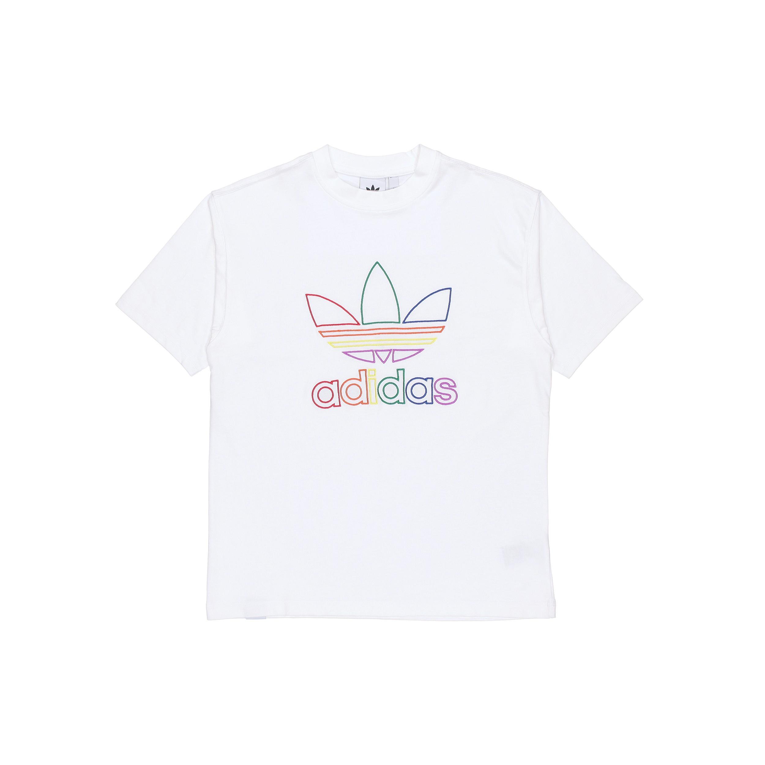 adidas originals Pride Tee Rainbow Logo Short Sleeve White Men s FI0882 XL